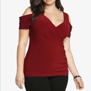 Torrid 5 cold shoulder surplice top